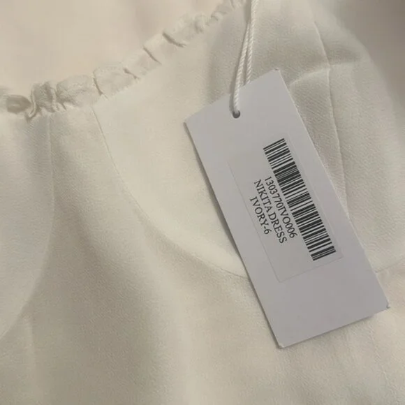 NWT Reformation Nikita Midi Dress in White Ivory Tie Straps Bridal | size 6 - Picture 6 of 12